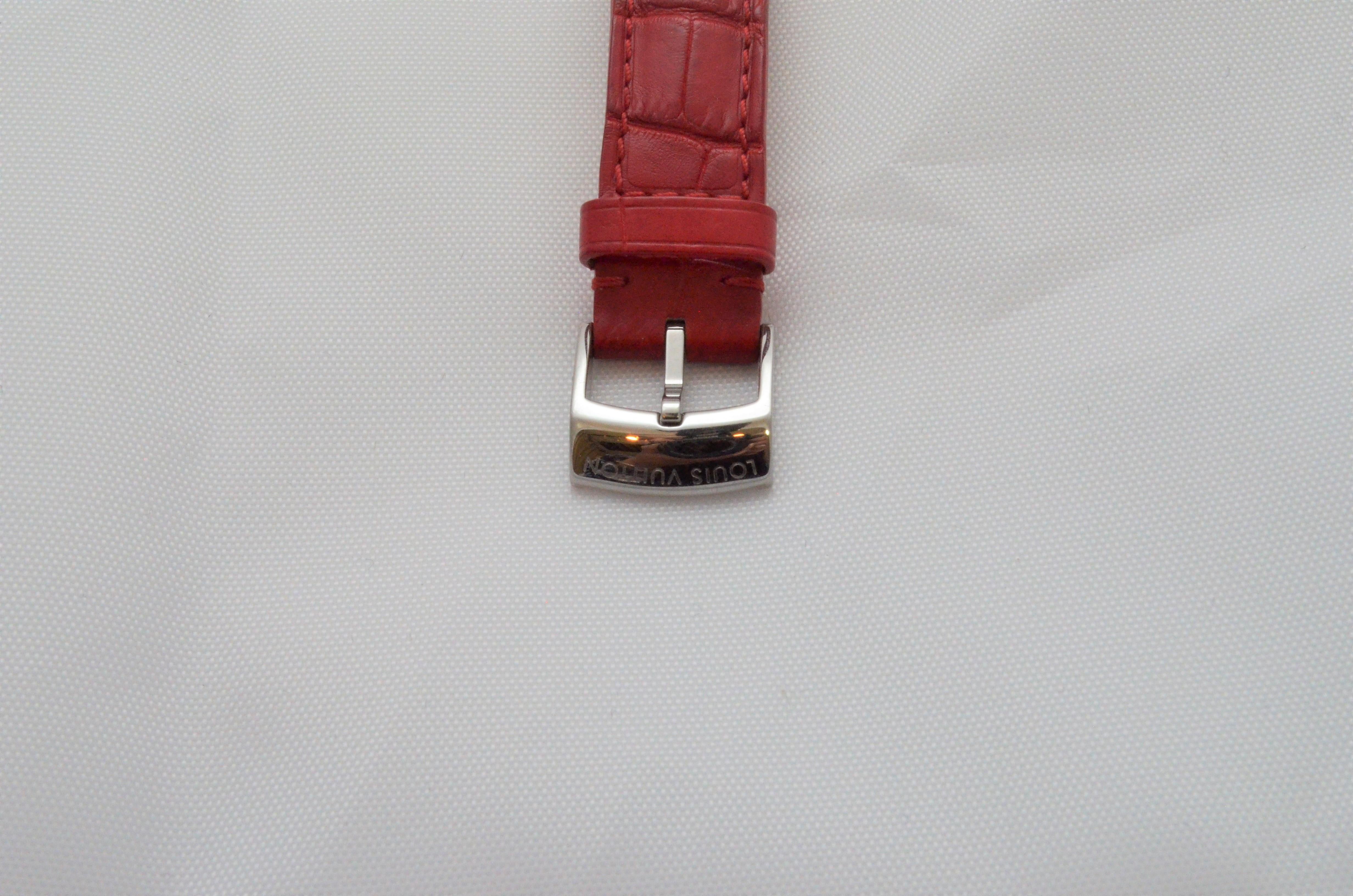 Louis Vuitton Tambour Bijoux Red Watch with Diamonds  6