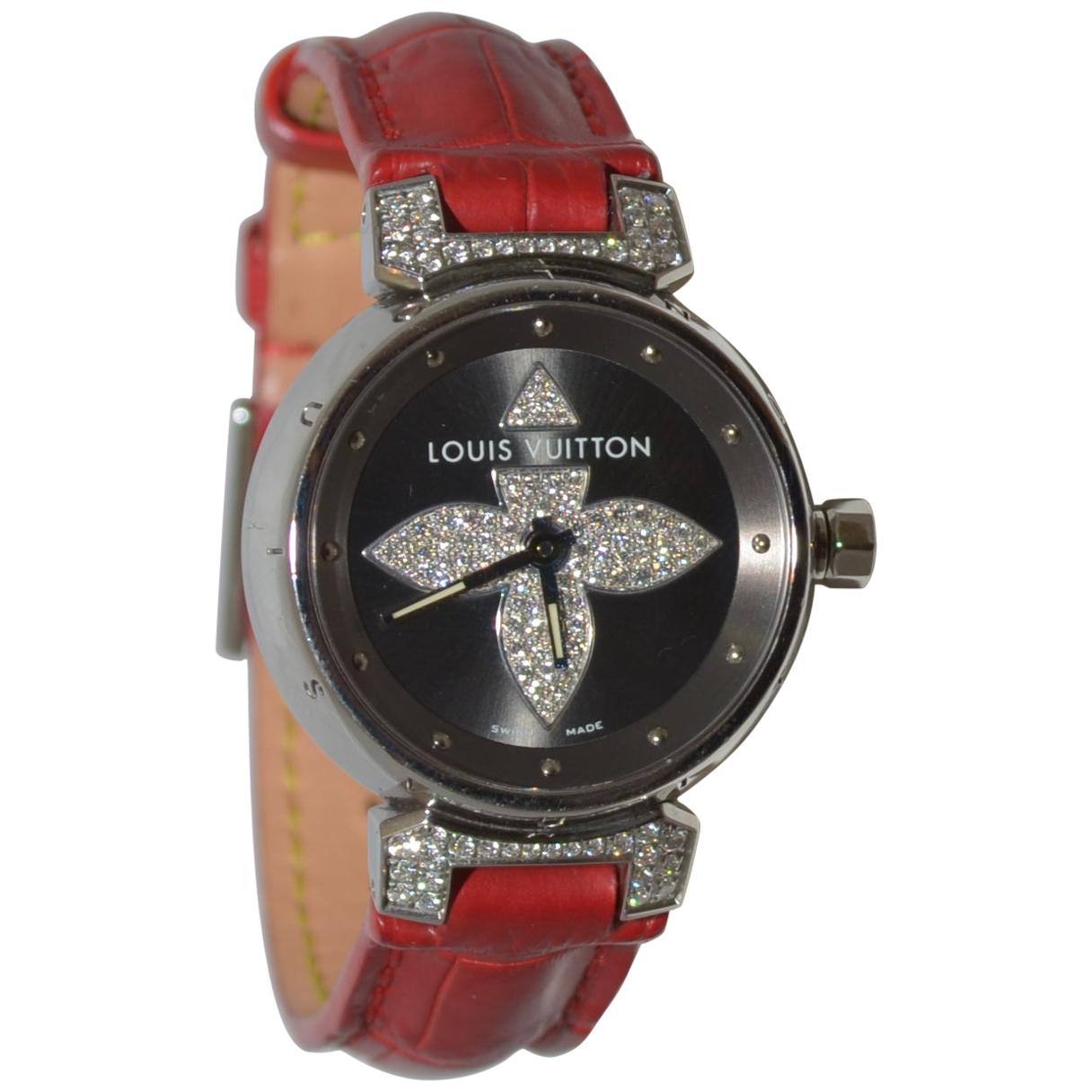 Louis Vuitton Tambour Bijoux Red Watch with Diamonds 
