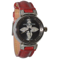 Louis Vuitton Tambour Bijoux Red Watch with Diamonds