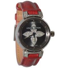 Louis Vuitton Tambour Bijoux Red Watch with Diamonds 