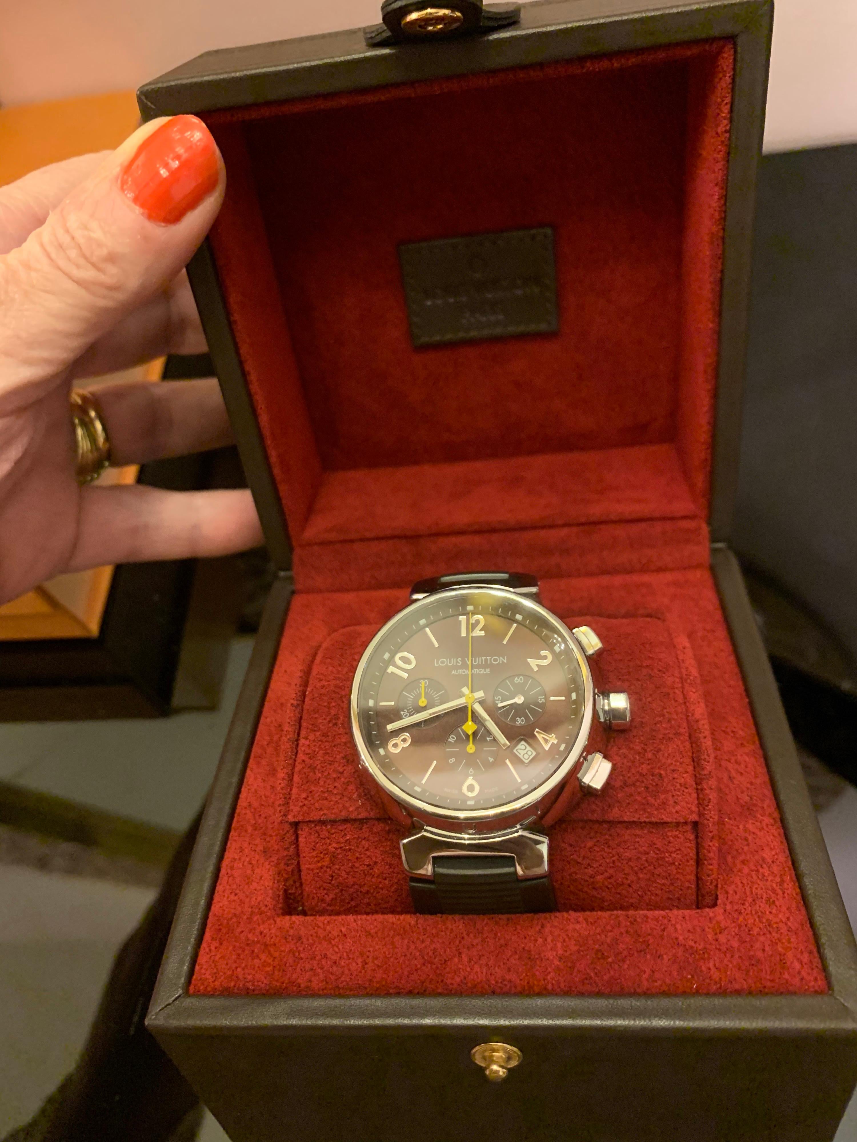 Marrone Orologio da uomo automatico Louis Vuitton Tambour Chronograph