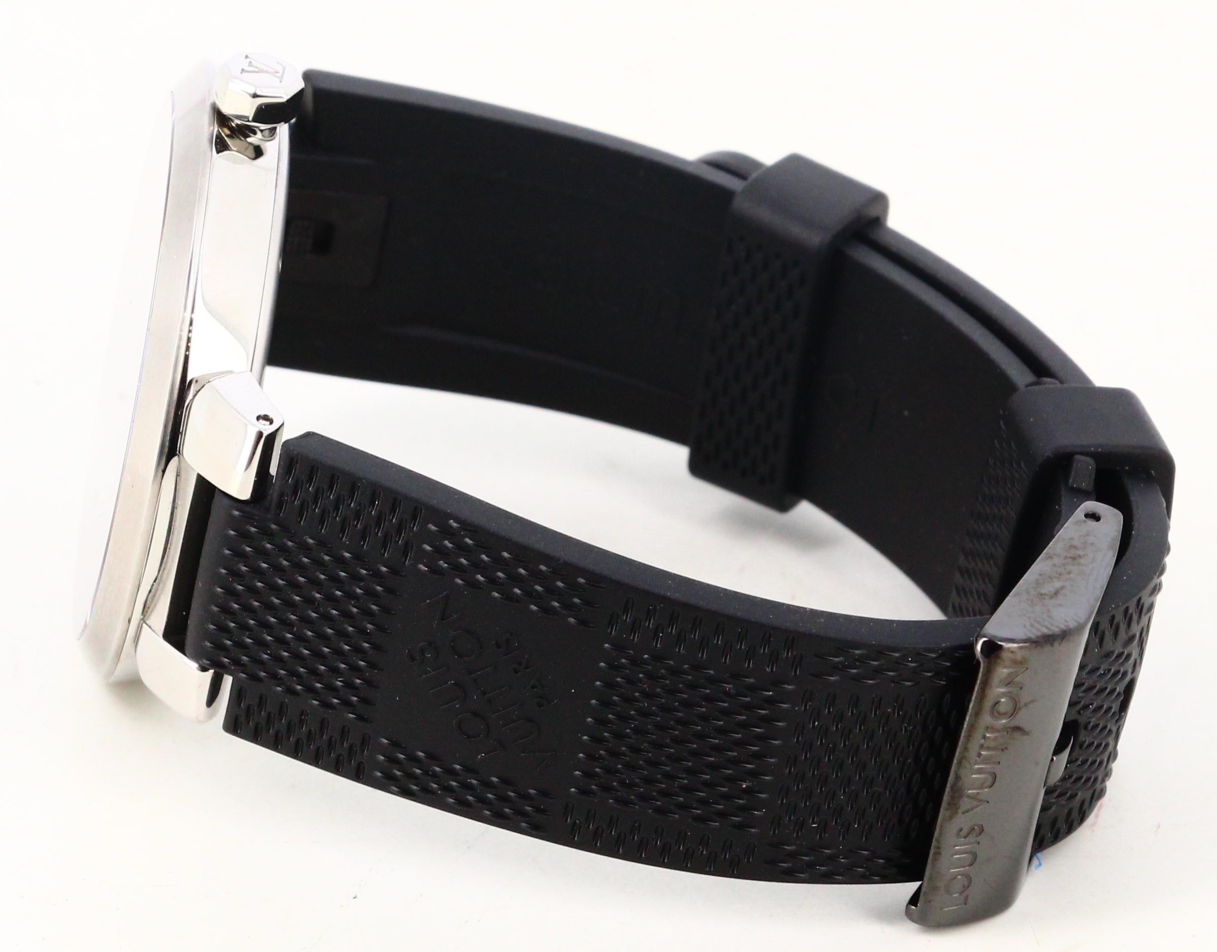 Louis Vuitton Tambour Grafitti Silver Watch In Good Condition In PARIS, FR