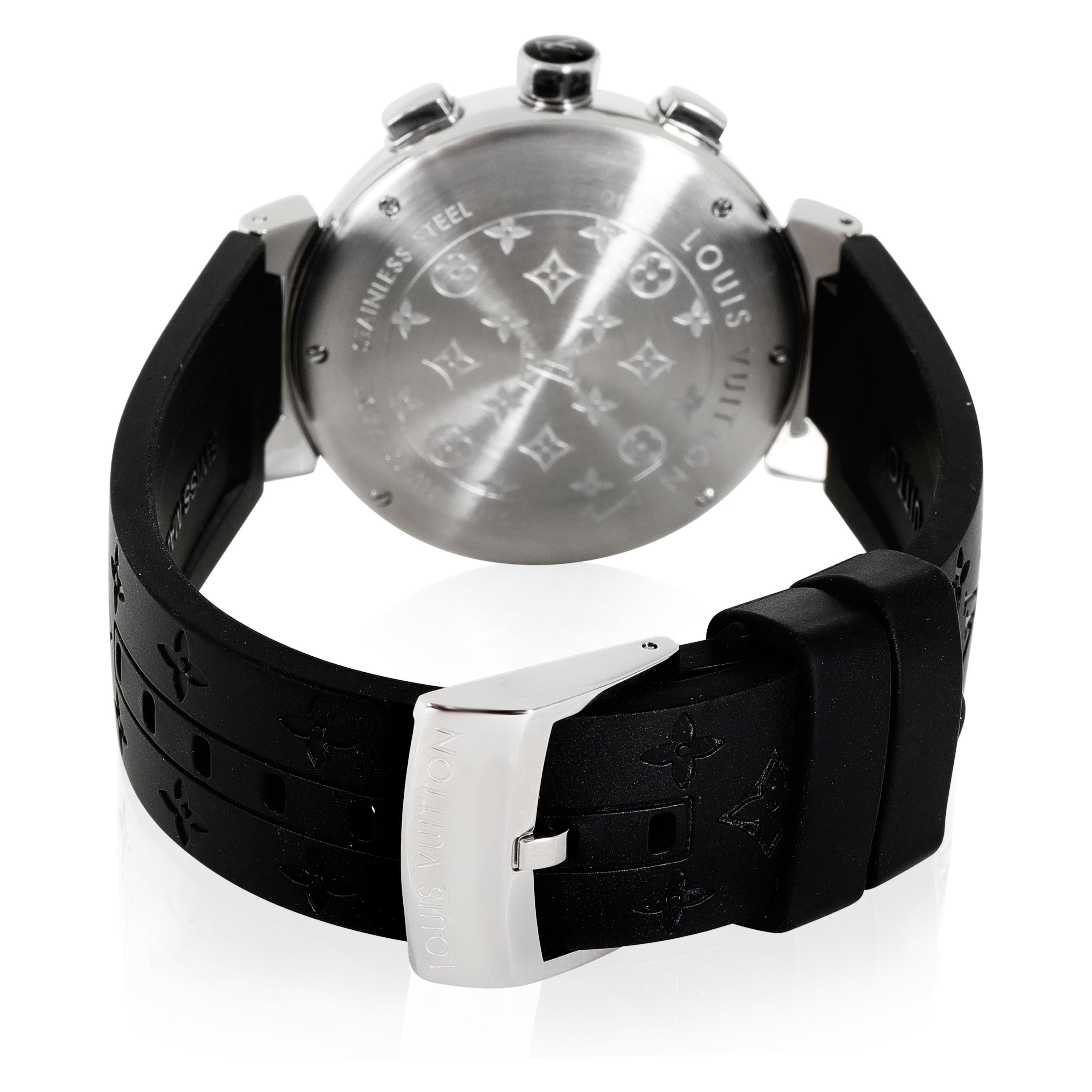 Watch Louis Vuitton Tambour World Time Runway  Tambour QBB136 Stainless  Steel - Strap Rubber
