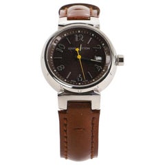 Louis Vuitton - Authenticated Tambour Watch - Steel Burgundy for Women, Good Condition