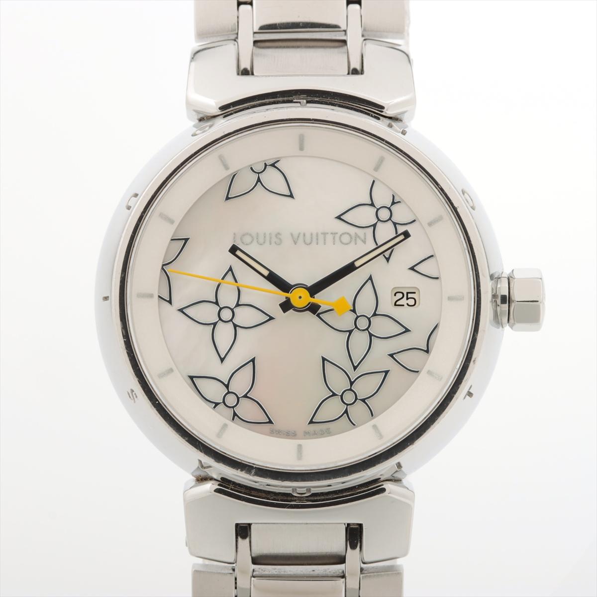 RETAIL: $2,670

The Louis Vuitton Tambour Stainless Steel Watch is an embodiment of timeless elegance and sophistication, marrying exquisite craftsmanship with precision timekeeping. The remarkable timepiece boasts a durable stainless steel case,