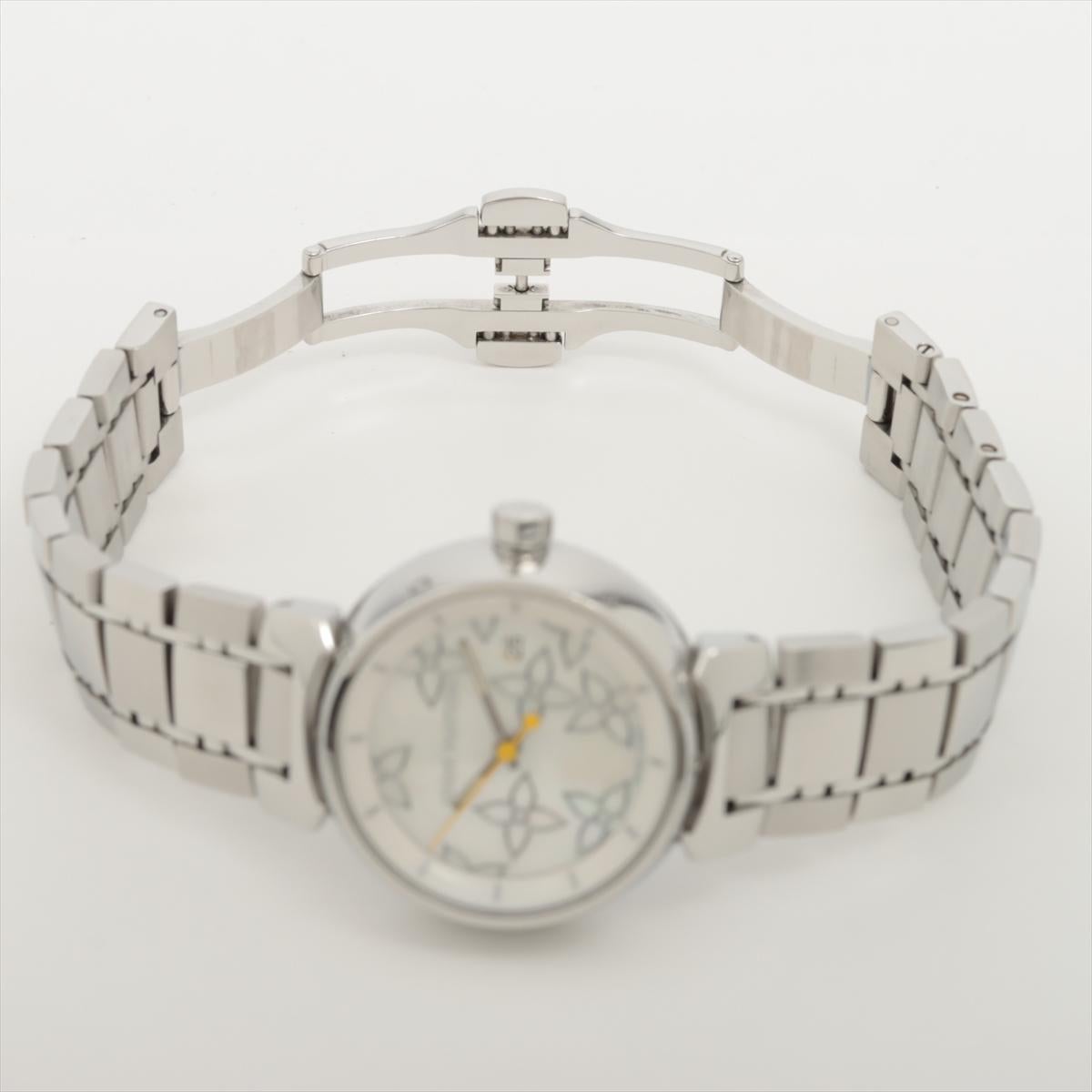 Women's Louis Vuitton Tambour Stainless Steel Watch For Sale