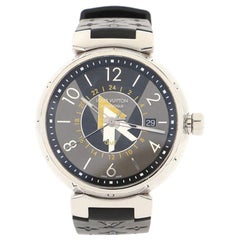 Louis Vuitton Tambour VVV GMT Automatic Watch Stainless Steel and Monogra