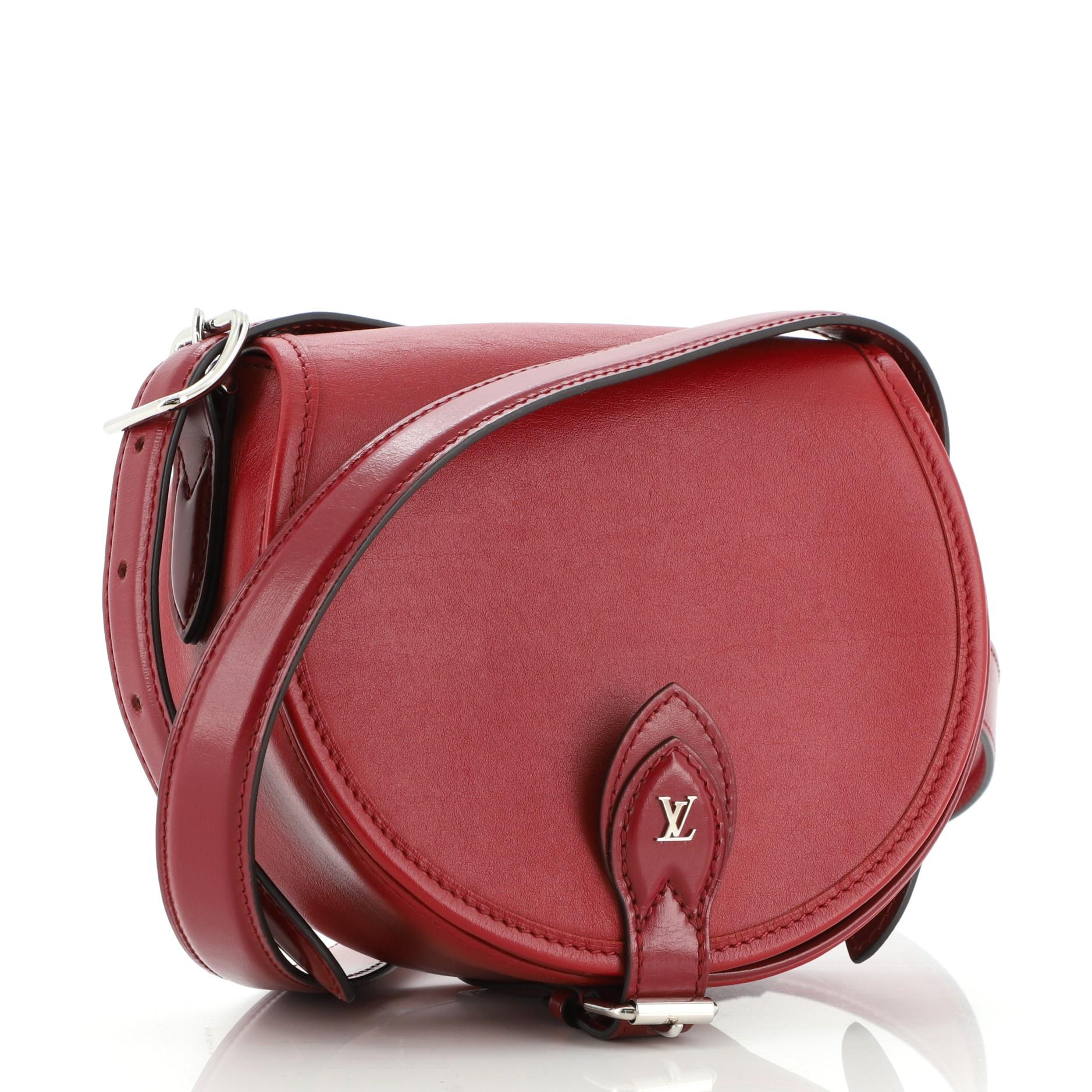 Red Louis Vuitton Tambourin NM Handbag Leather