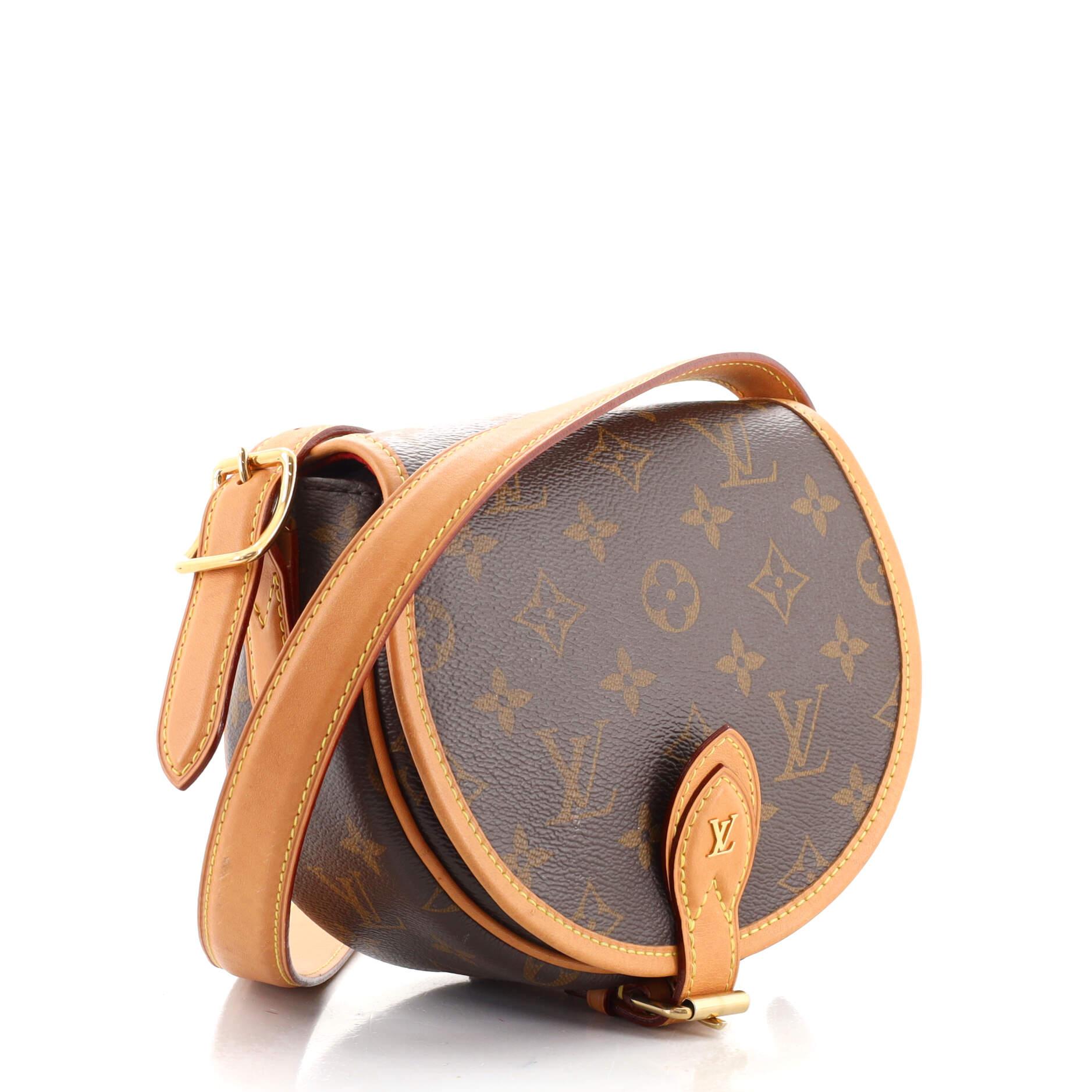Tambourine, Used & Preloved Louis Vuitton Crossbody Bag, LXR USA, Brown