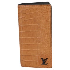 Louis Vuitton Tan Alligator Monogram Brazza Wallet
