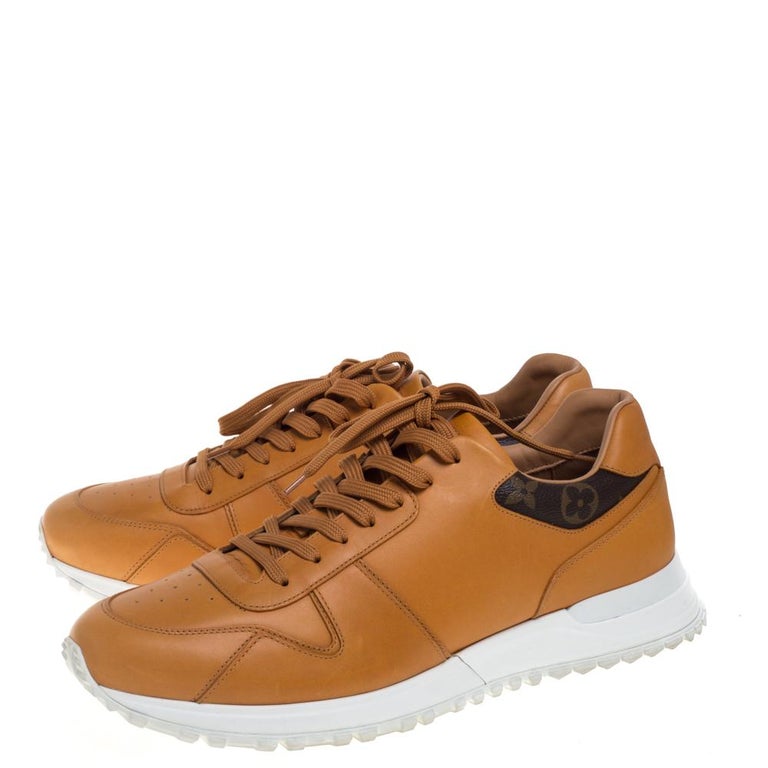 Louis Vuitton White/Brown Canvas And Leather Run Away Sneakers
