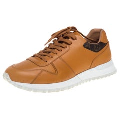 Louis Vuitton Tan/Brown Monogram Canvas And Leather Run Away Sneakers Size 41.5