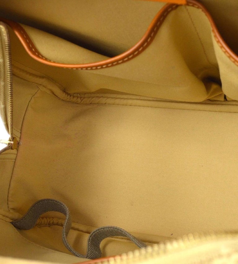Louis Vuitton Tan Cognac Leather Travel Weekend Top Handle Carry On Bag In Good Condition For Sale In Chicago, IL