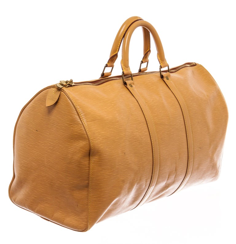 Louis Vuitton Tan Epi Leather Keepall 50 Travel Bag For Sale at 1stDibs