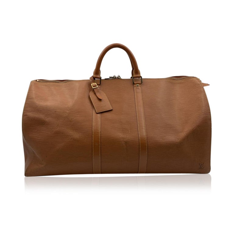 Brown Louis Vuitton Tan Epi Leather Keepall 55 Travel Weekend Bag