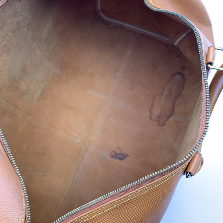 Louis Vuitton Tan Epi Leather Keepall 55 Travel Weekend Bag 3
