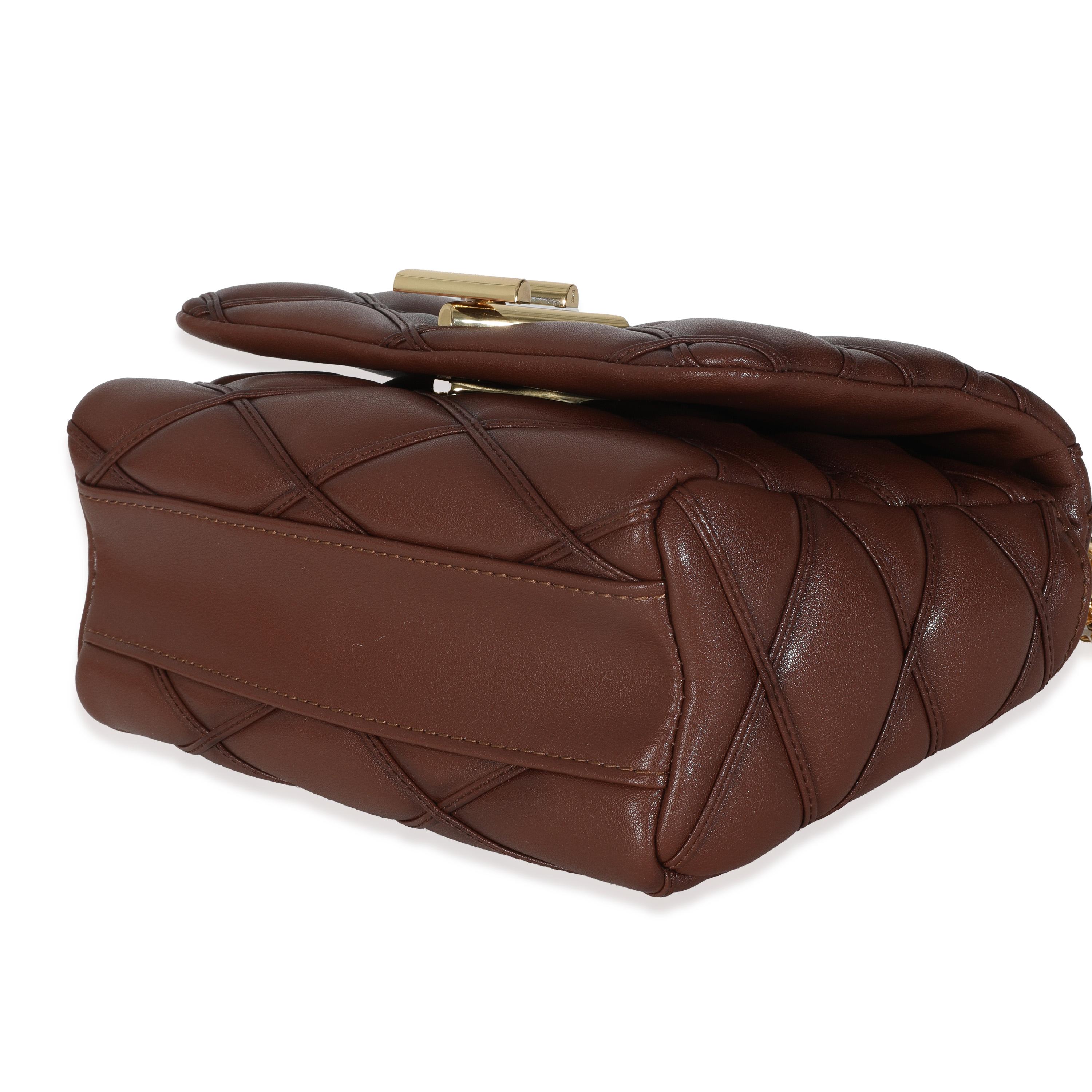 Louis Vuitton Tan Lambskin Malletage GO-14 MM Top Handle Pour femmes en vente