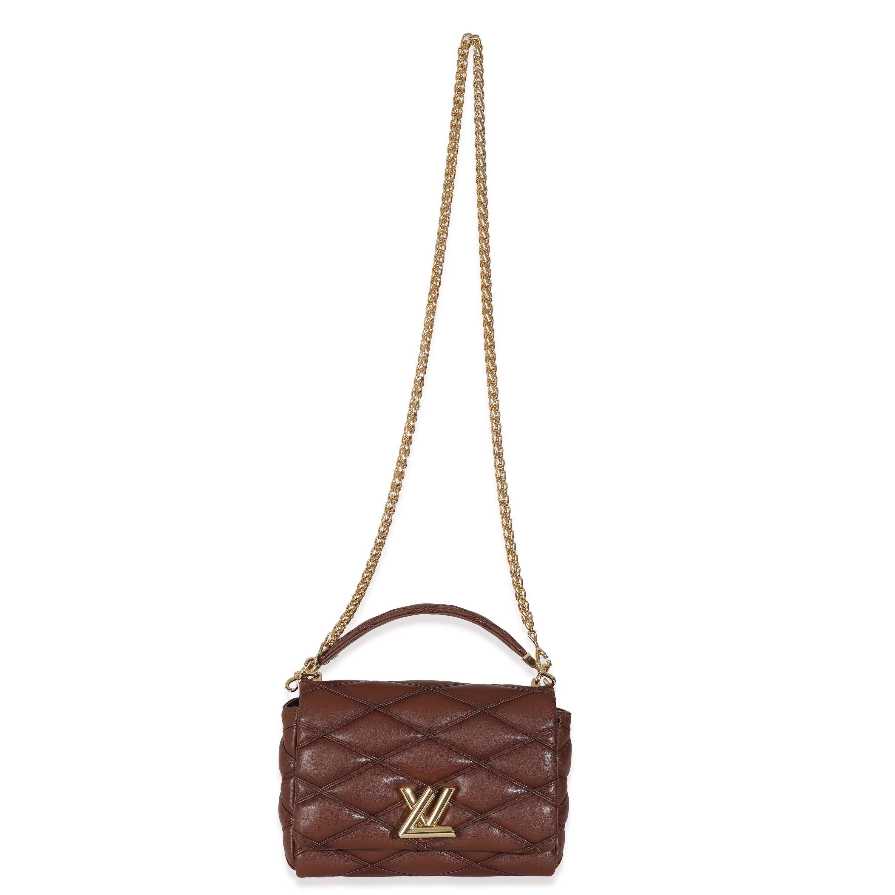 Louis Vuitton Tan Lambskin Malletage GO-14 MM Top Handle en vente 1
