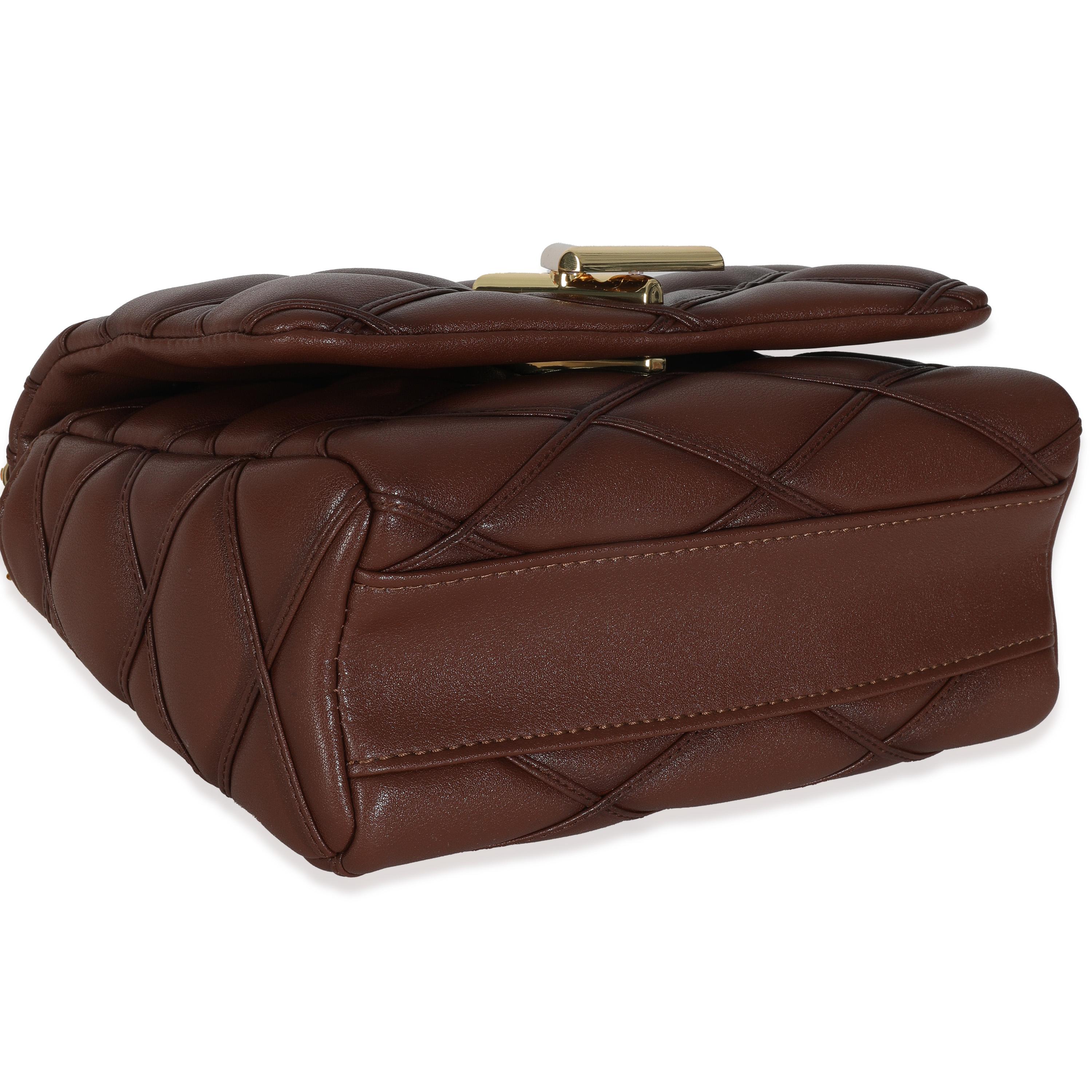 Louis Vuitton Tan Lambskin Malletage GO-14 MM Top Handle en vente 2
