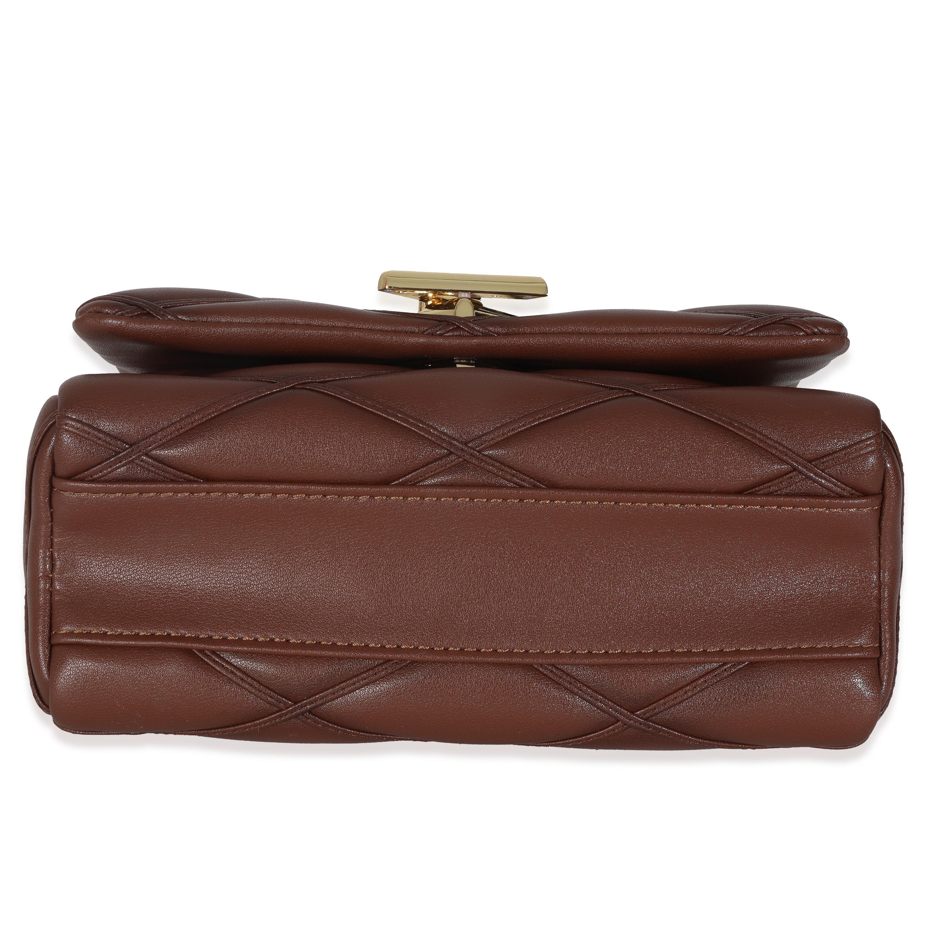 Louis Vuitton Tan Lambskin Malletage GO-14 MM Top Handle en vente 3