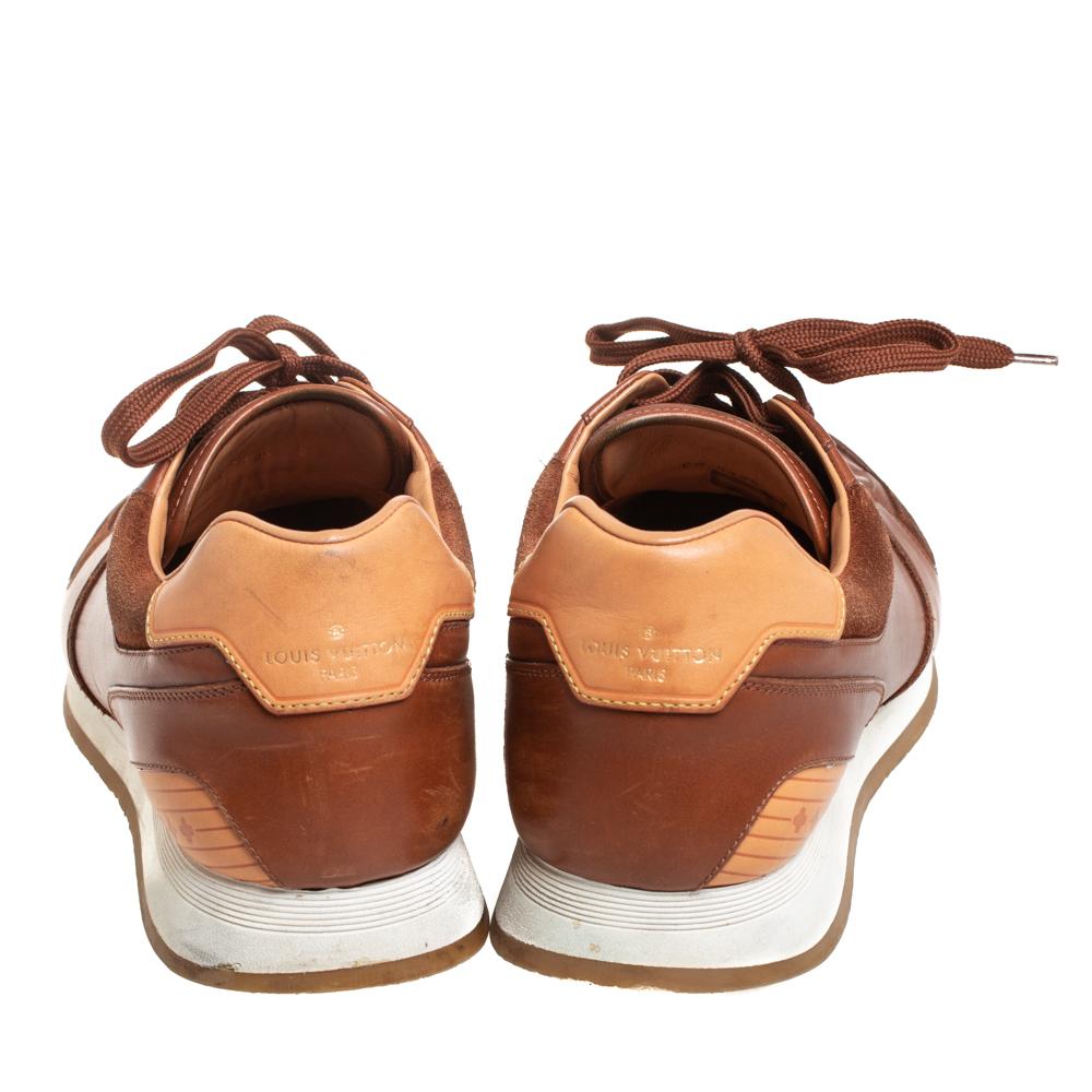 De los hombres Louis Vuitton Zapatillas bajas con cordones de piel tostada talla 43