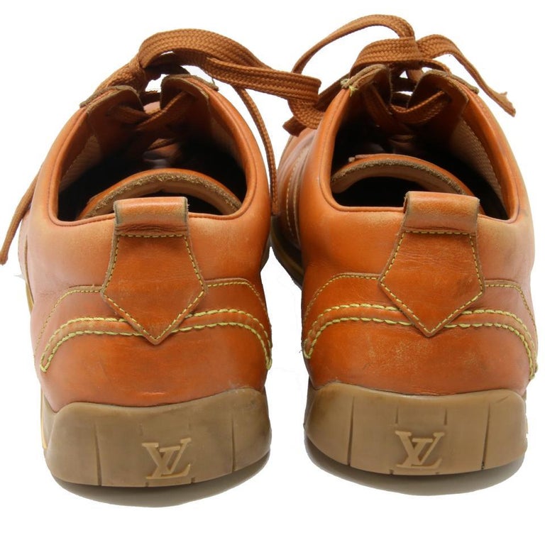 Louis Vuitton Tan Men's Calfskin Leather Leisure Sneaker Shoes LV