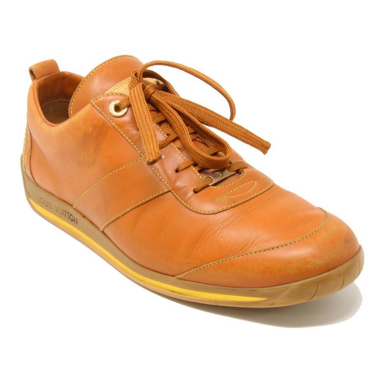 Louis Vuitton Tan Men's Calfskin Leather Leisure Sneaker Shoes LV