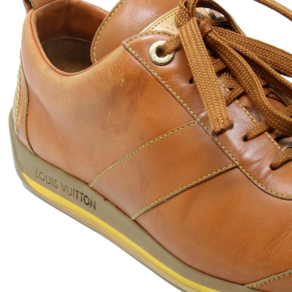 Brown Louis Vuitton Tan Men's Calfskin Leather Leisure Sneaker Shoes LV-S0917P-0163 For Sale