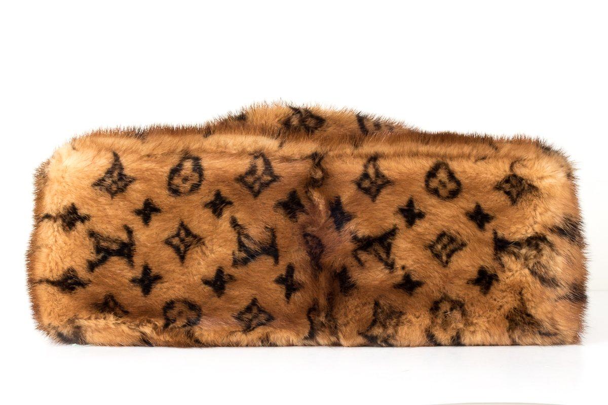 Brown LOUIS VUITTON  Tan Monogram Mink and Crocodile Vision Le Fabuleux Handle Bag