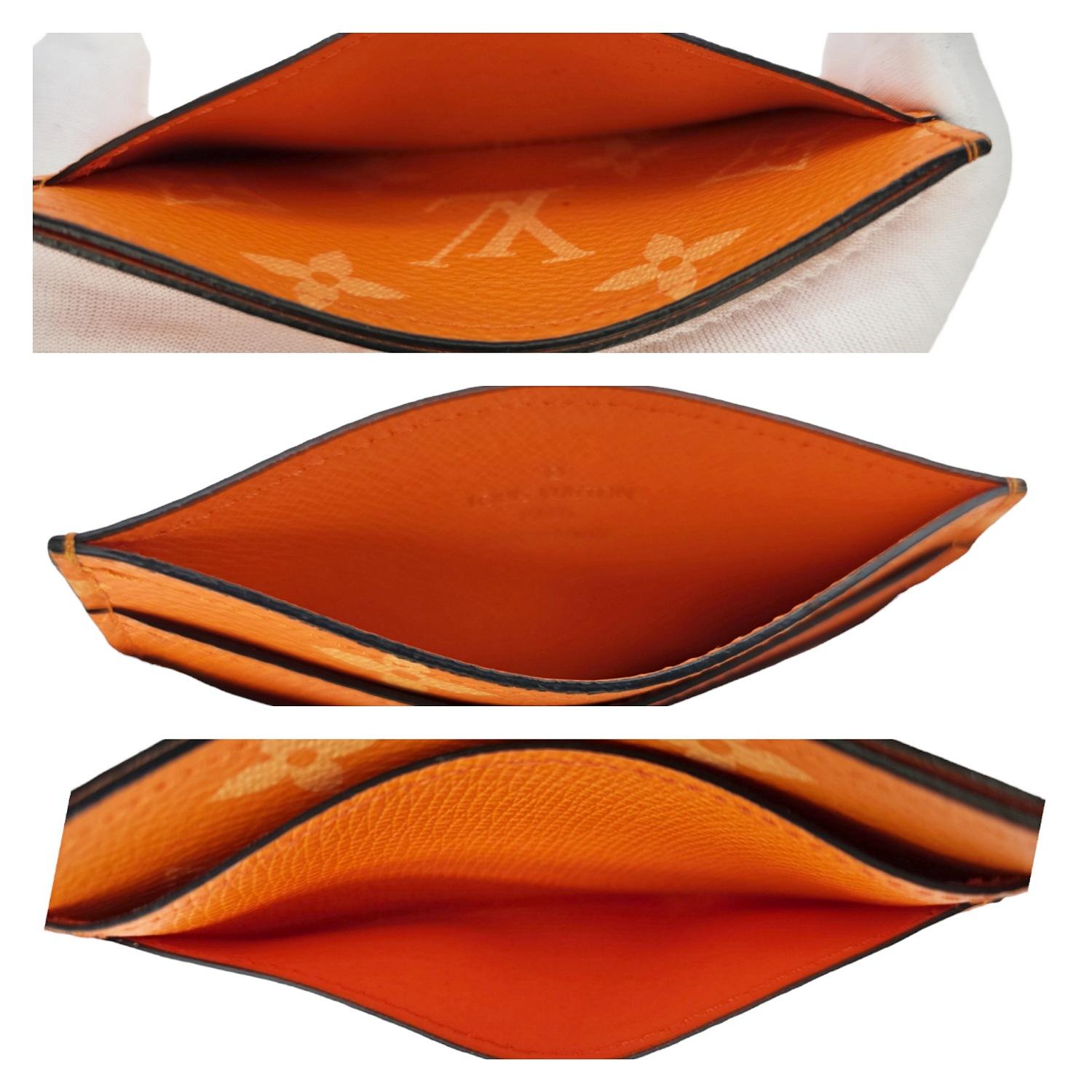 Louis Vuitton Tangerine Monogram Porte Cartes Card Holder In Excellent Condition In Scottsdale, AZ