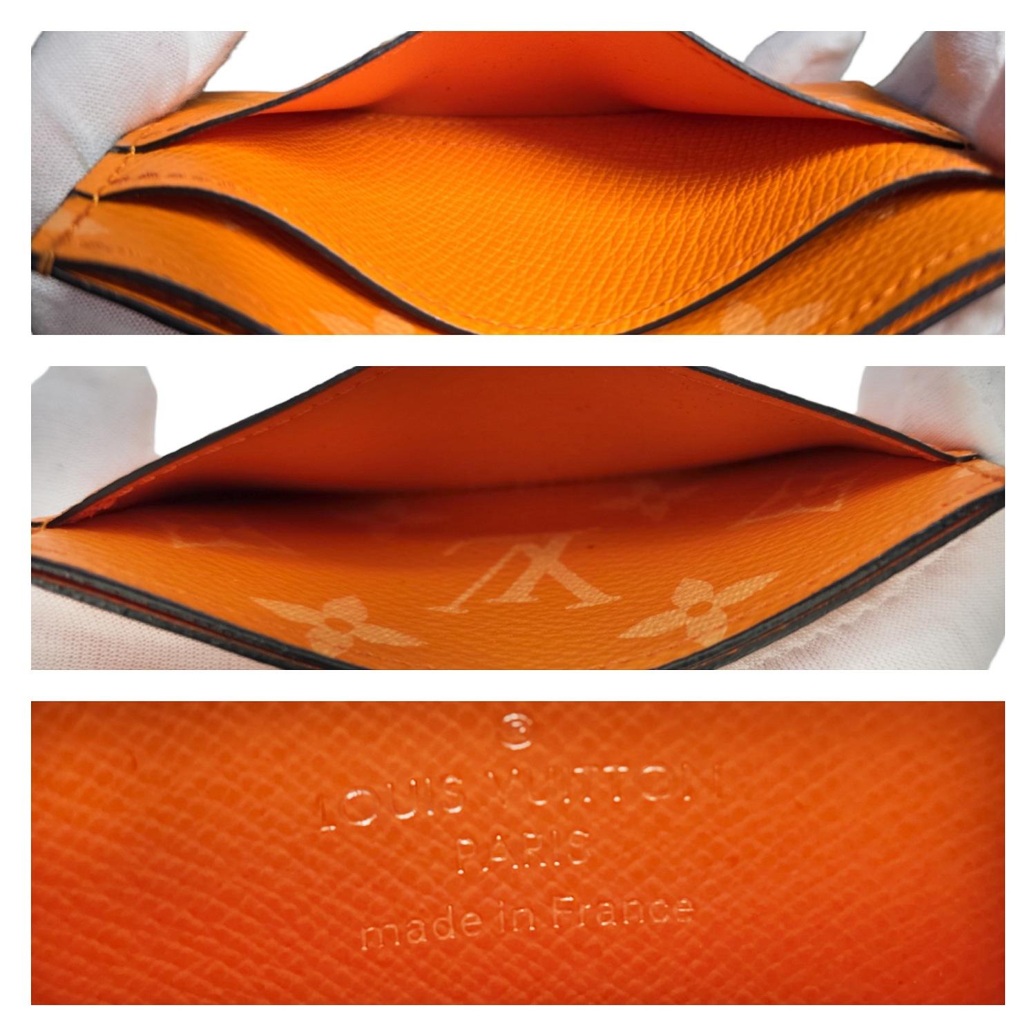 Women's or Men's Louis Vuitton Tangerine Monogram Porte Cartes Card Holder