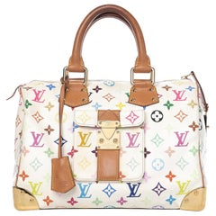 Louis Vuitton Murakami White Multicolor Monogram Speedy 30 (2005) For Sale  at 1stDibs