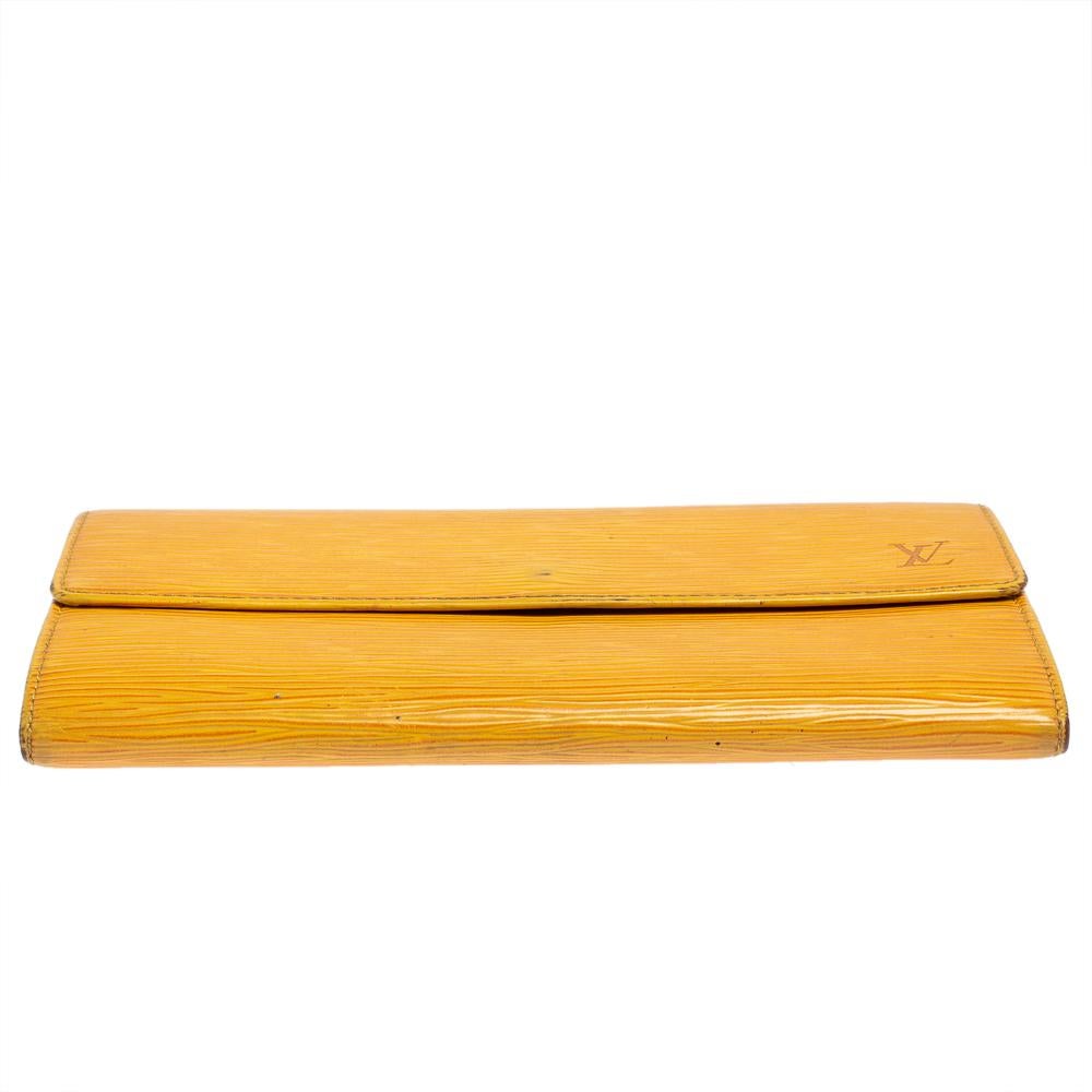 Women's Louis Vuitton Tassel Yellow Epi Leather Porte Tresor International Wallet