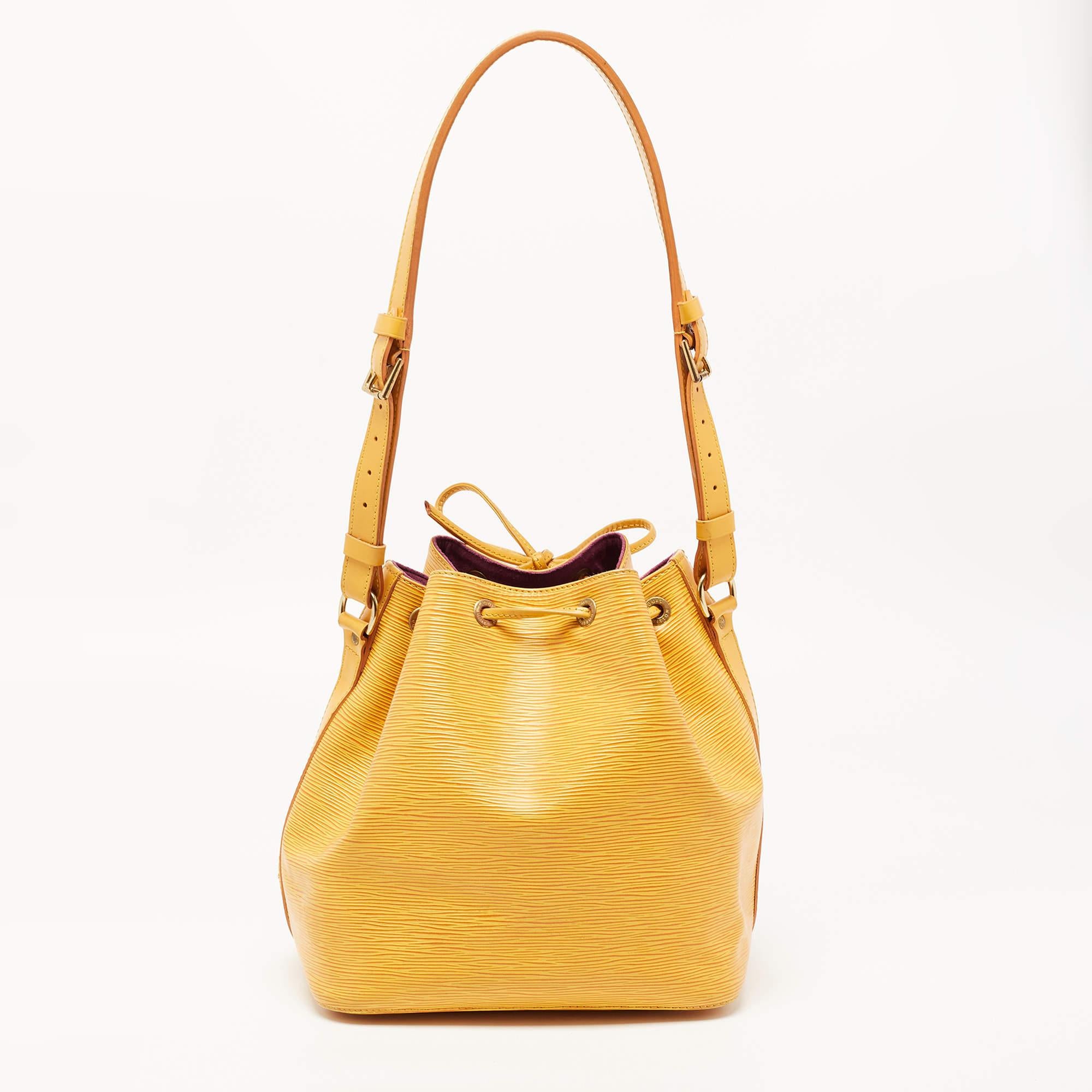 Vachetta Cowhide Leather Handle Strap For Noe BB Epi Bucket Bags Golden  Clasps