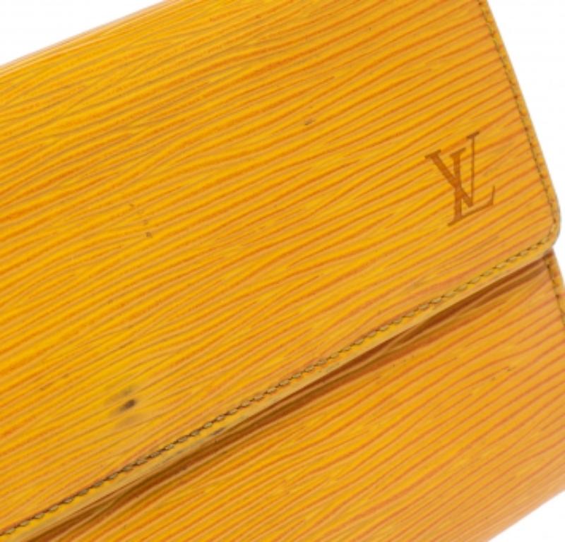 Women's Louis Vuitton Tassil Yellow Epi Leather Sarah Wallet For Sale