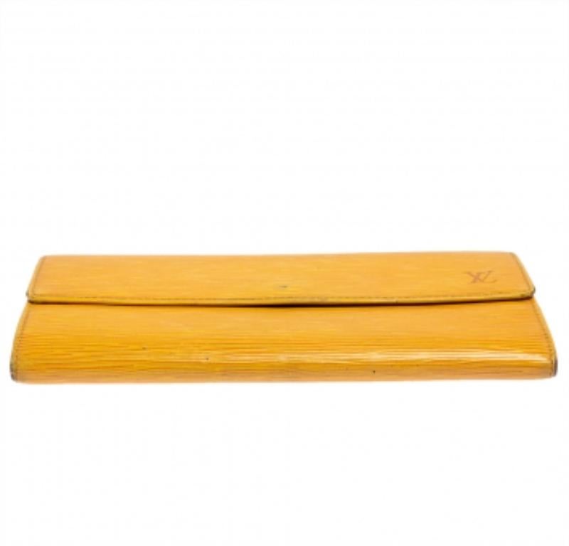 Louis Vuitton Tassil Yellow Epi Leather Sarah Wallet For Sale 3