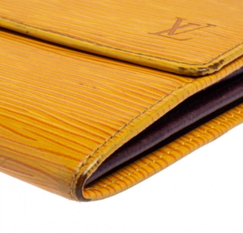 Louis Vuitton Tassil Yellow Epi Leather Sarah Wallet For Sale 5