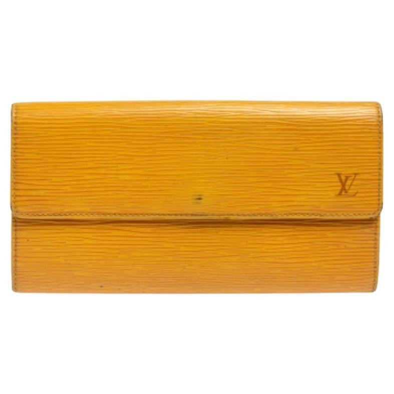 Louis Vuitton Tassil Yellow Epi Leather Sarah Wallet For Sale