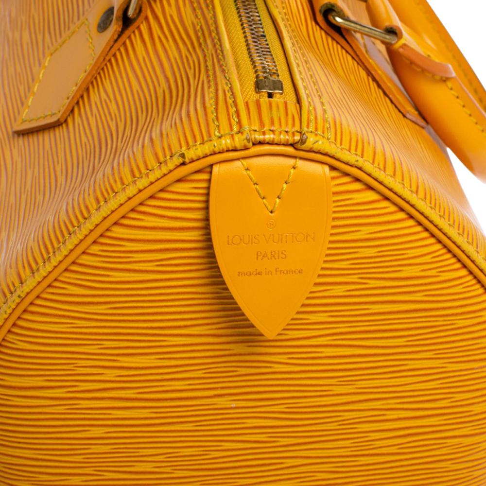 Louis Vuitton Tassil Yellow Epi Leather Speedy 25 Bag 5