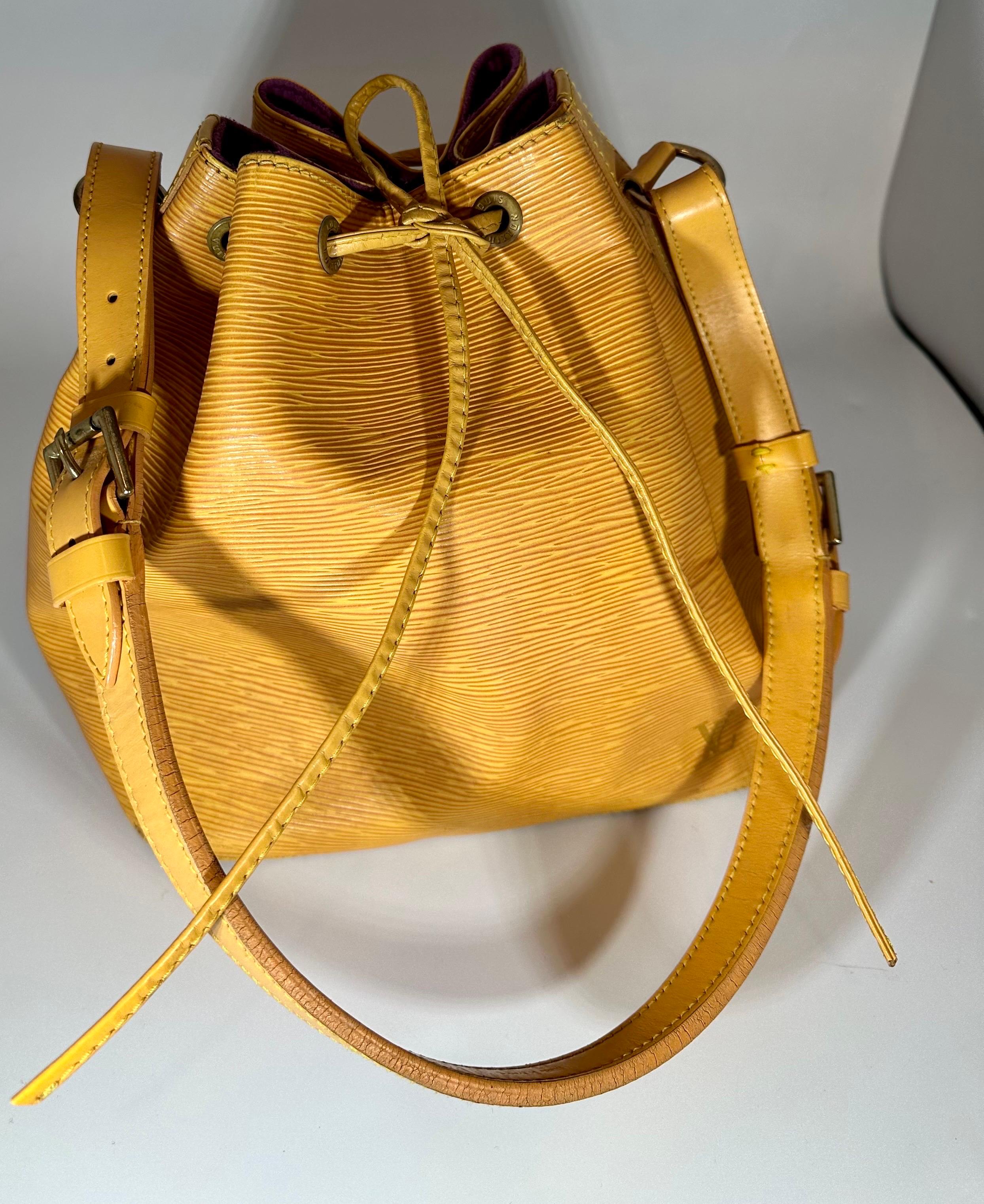 LOUIS VUITTON TASSIL YELLOW EPI NOÉ PETITE Drawstring Hand Bag/ Shoulder Bag For Sale 6