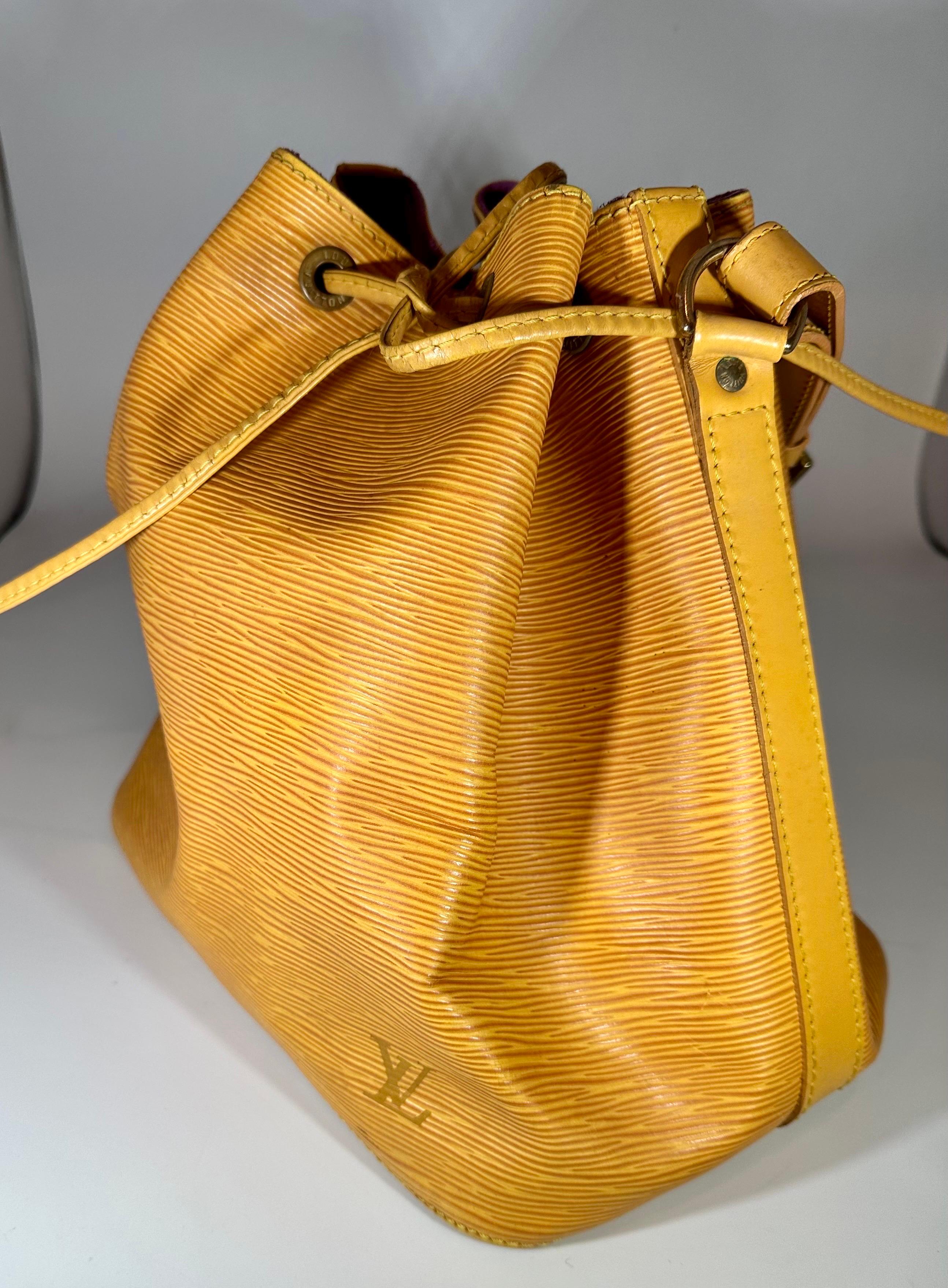 LOUIS VUITTON TASSIL YELLOW EPI NOÉ PETITE Drawstring Hand Bag/ Shoulder Bag For Sale 2
