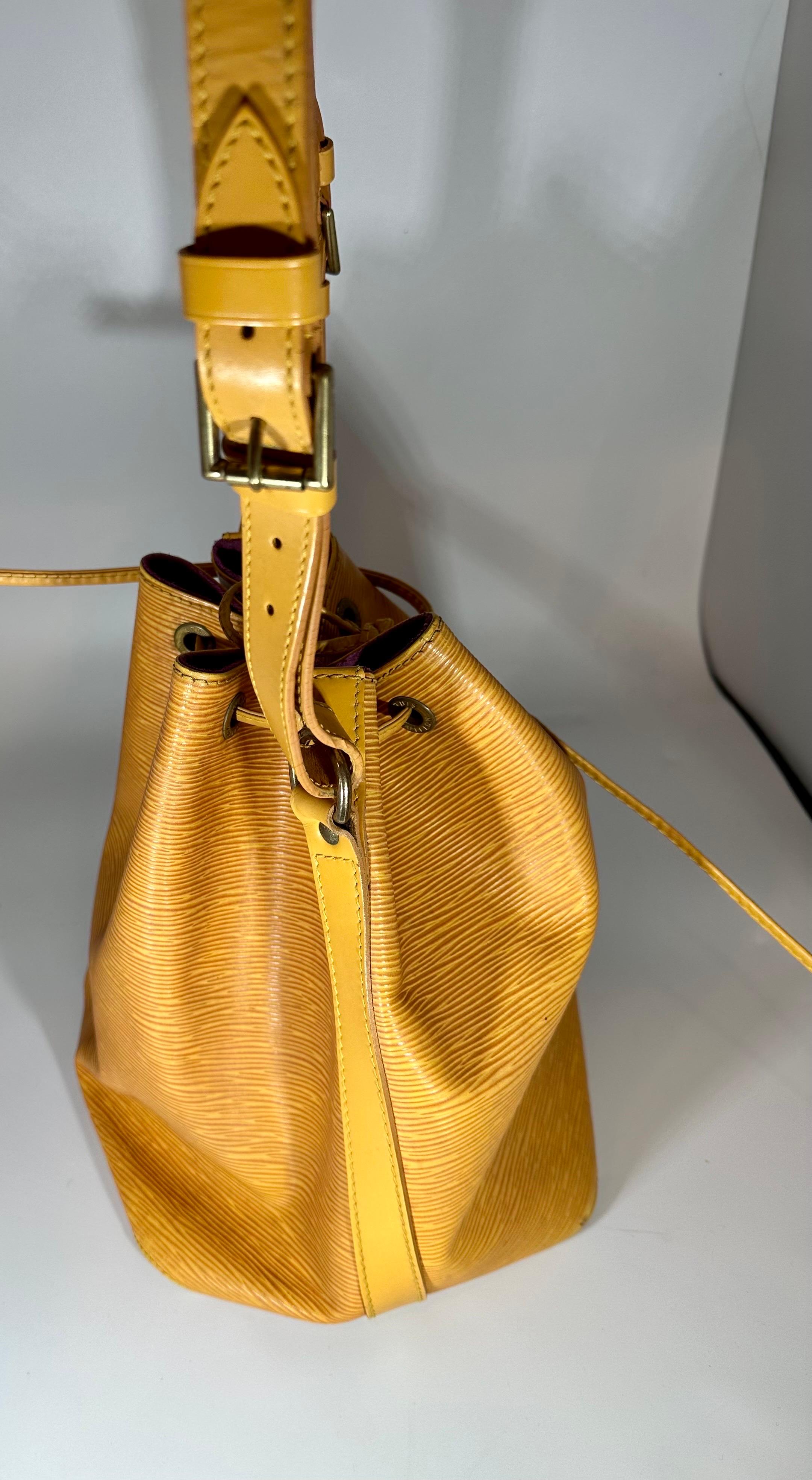 LOUIS VUITTON TASSIL YELLOW EPI NOÉ PETITE Drawstring Hand Bag/ Shoulder Bag For Sale 4