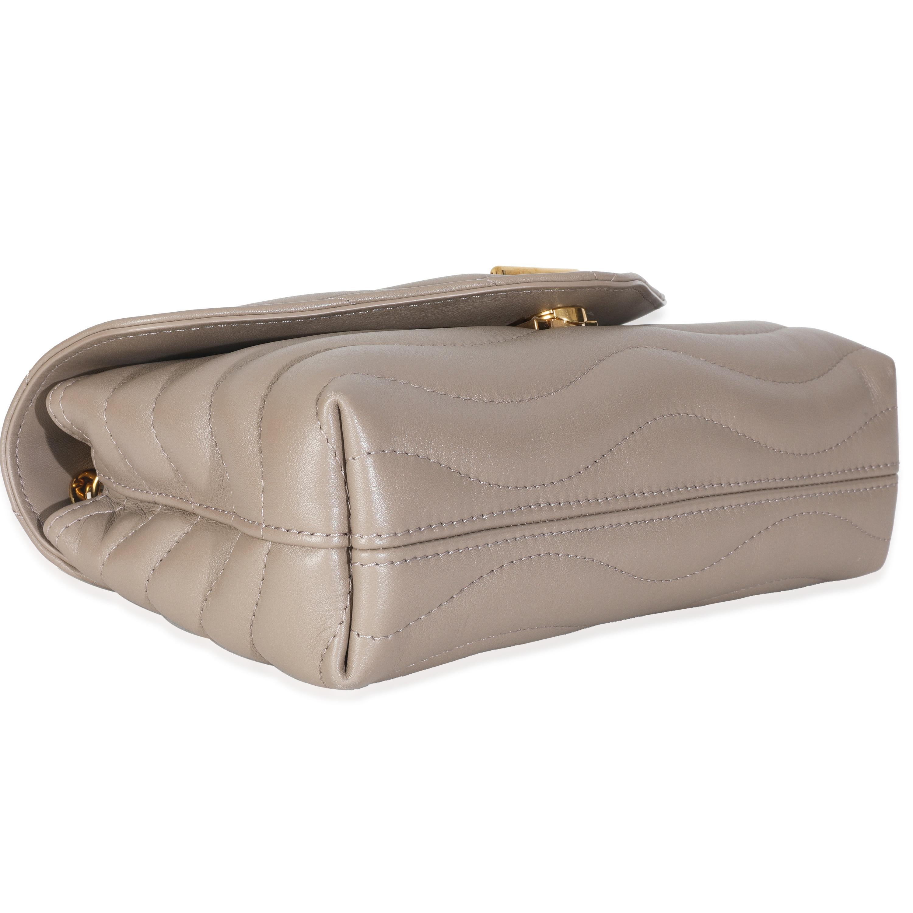Louis Vuitton Taupe Calf Leather New Wave Chain MM For Sale 1