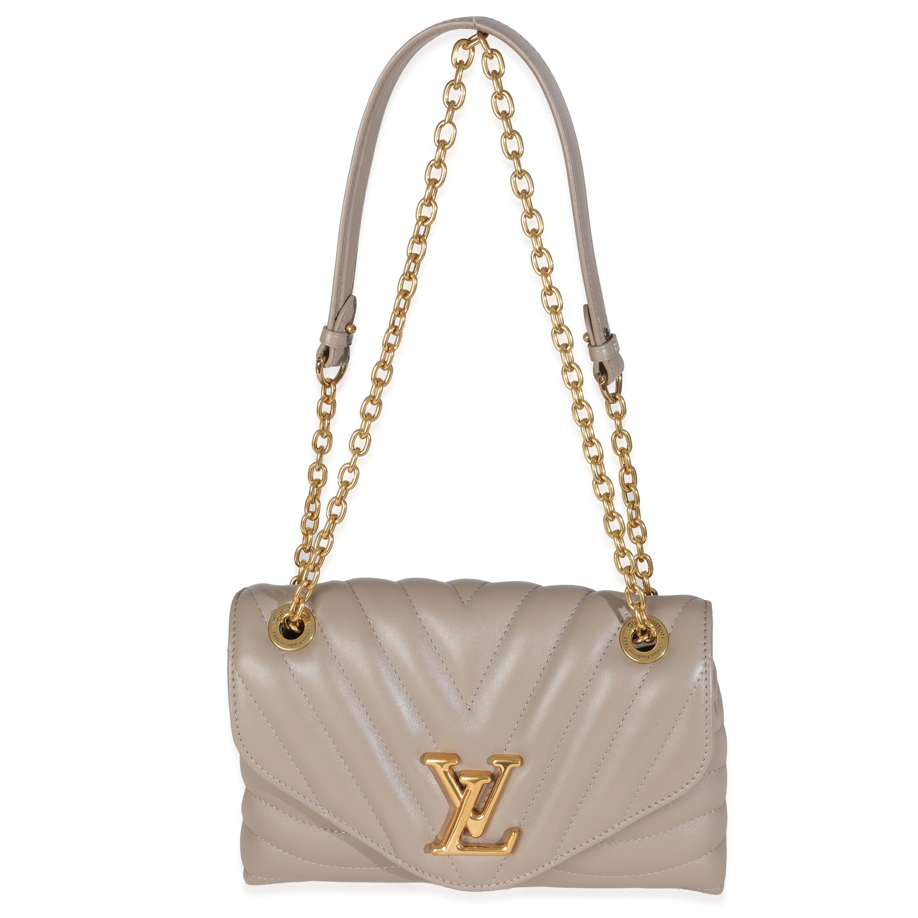 Louis Vuitton Taupe Calf Leather New Wave Chain MM For Sale 2