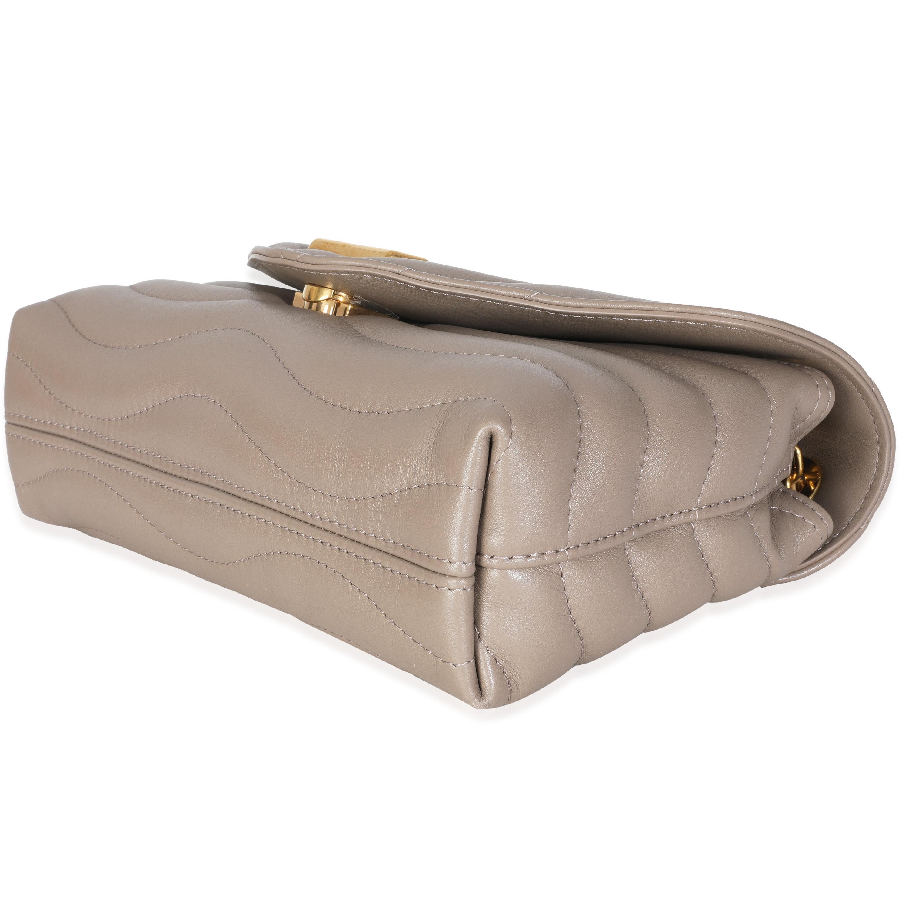 Louis Vuitton Taupe Calf Leather New Wave Chain MM For Sale 3
