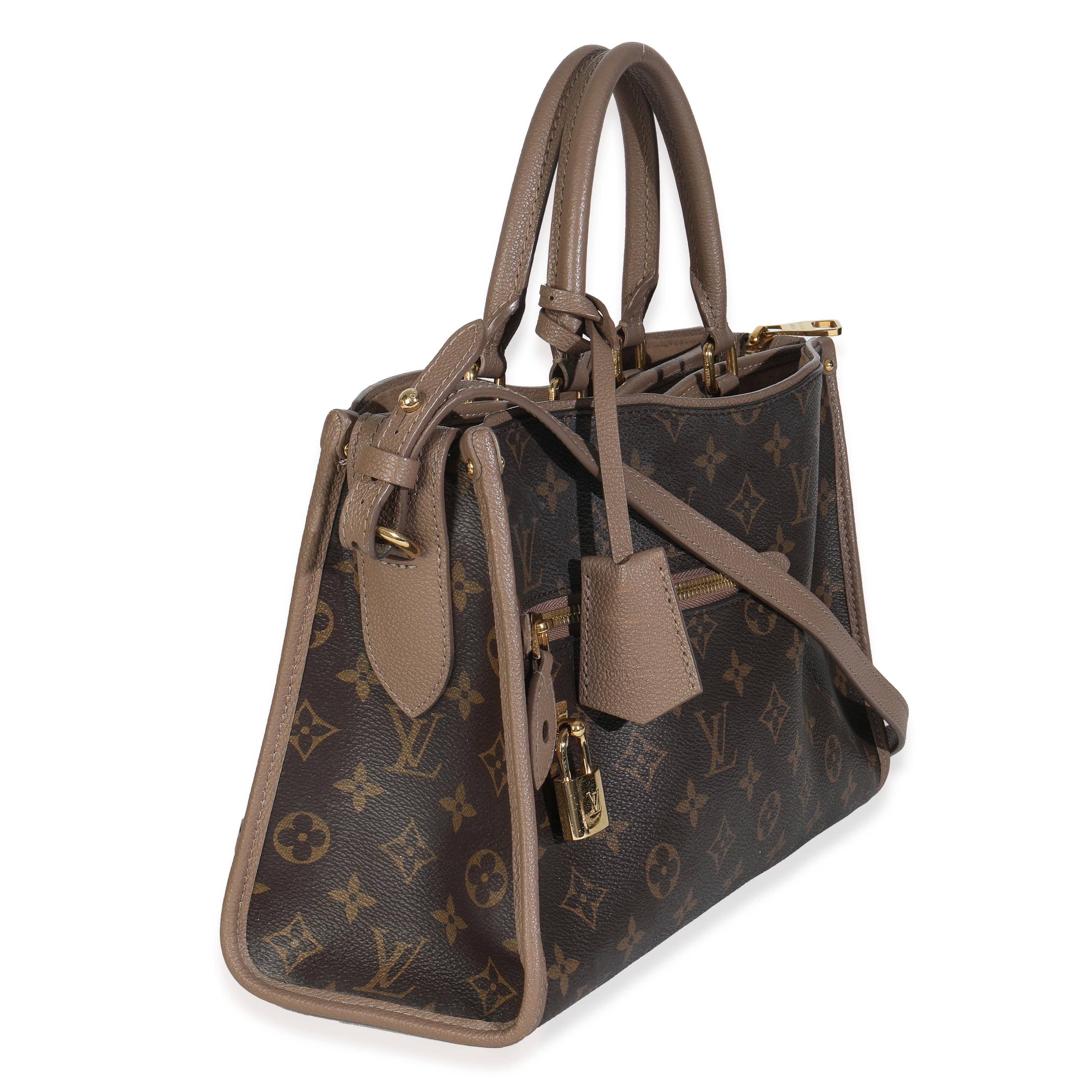 Nero Louis Vuitton Taupe Glace Monogram Tela Popincourt NM in vendita