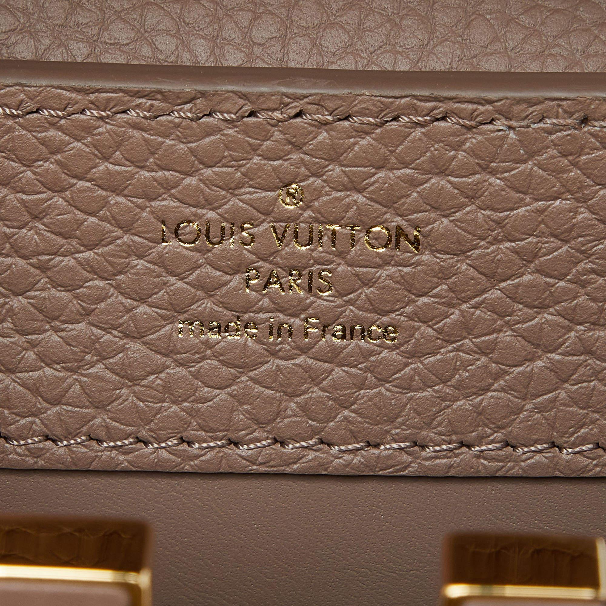 Louis Vuitton Taupe Leather and Python Capucines Mini Bag 1