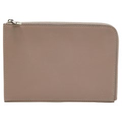 Used Louis Vuitton Taupe Leather Pochette Jour PM