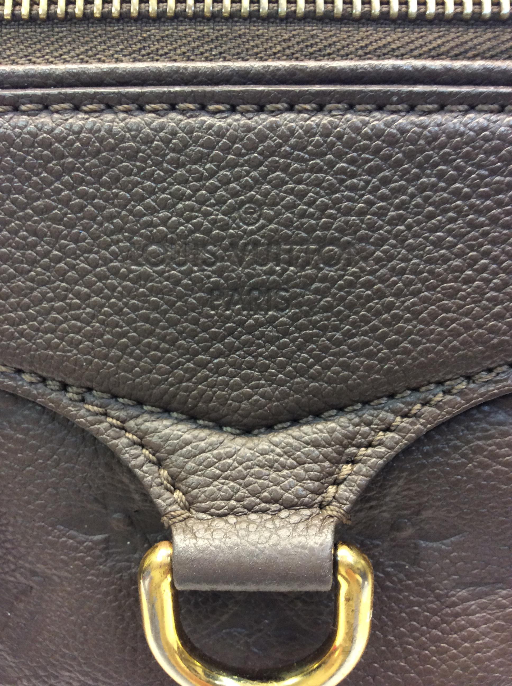 Women's Louis Vuitton Taupe Monogram Embossed Leather Tote For Sale