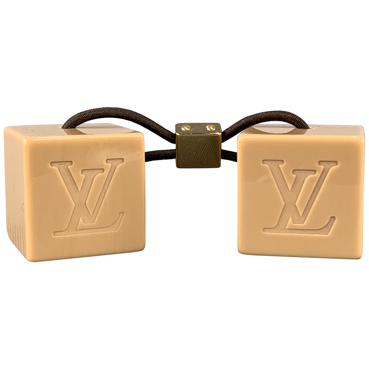 LOUIS VUITTON LV Logo Cube Hair Accessories Ties Band Elastic JAPAN [Used]